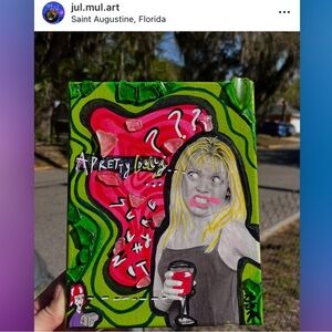 Green and Red Pop Art Painting